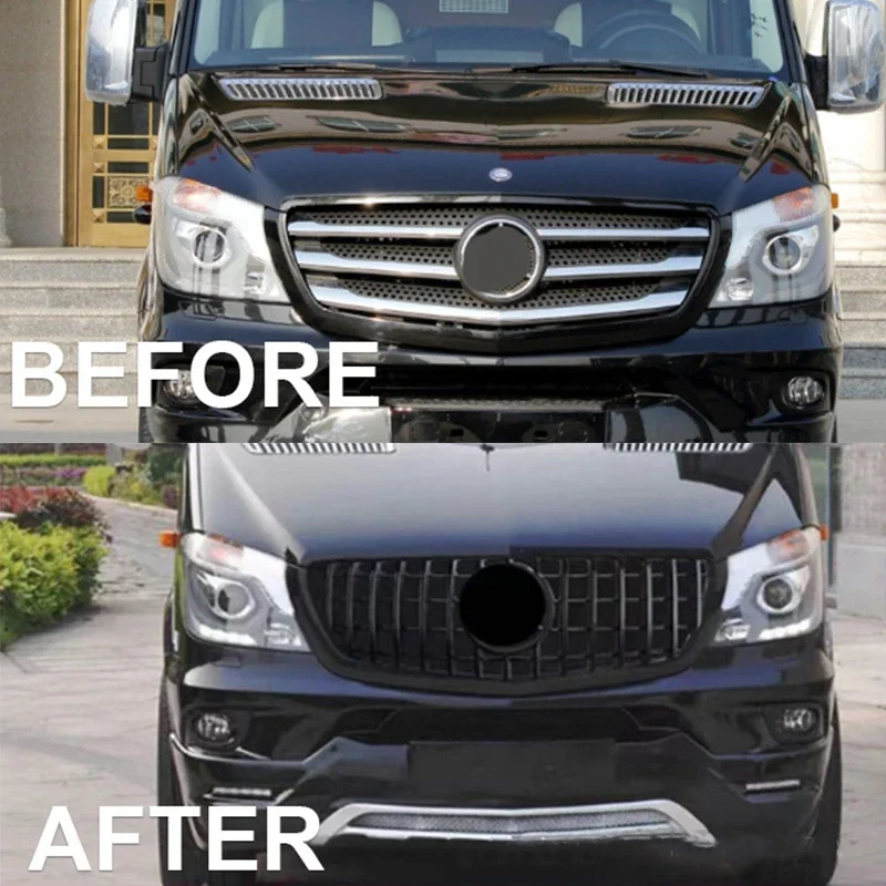 For Mercedes-Benz Sprinter W906 2013-2016 Front Mesh Grille Grill Cover Trim GT Style Auto Accessories Car Body Kit Tuning