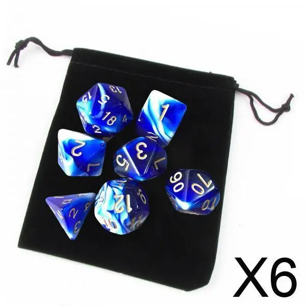 

Набор разноцветных многогранных акриловых игральных кубиков (7 штук) для настольных ролевых игр и изучения математики