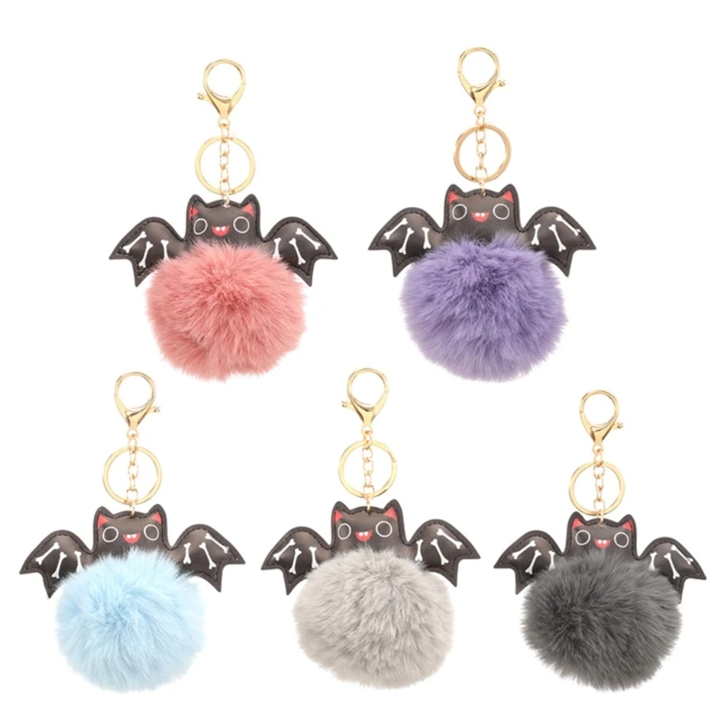 Halloween vleermuis sleutelhanger dieren sleutelhanger schattige pluche bal sleutelhanger charme