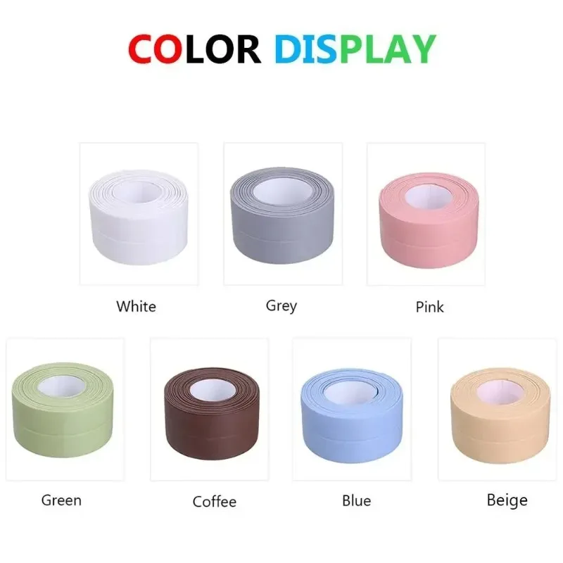 شريط عزل للحمام اكسسوارات المطبخ دش حوض الاستحمام السد قطاع ذاتية اللصق ملصق جداري مقاوم للماء بالوعة حافة الشريط