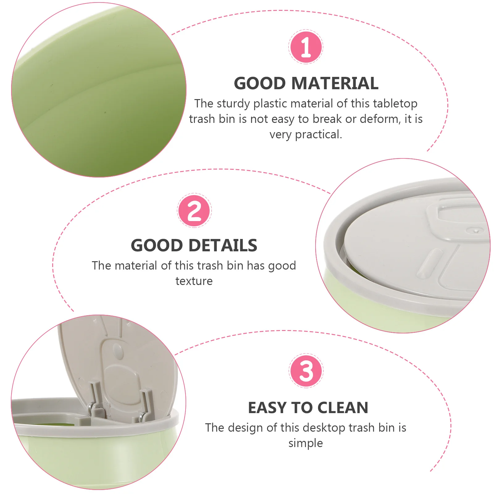 

Office Mini Trash Can with Lid Neat Desktop Rubbish Bin for Bedroom Living Room Smooth Safe Easy to Clean Surface