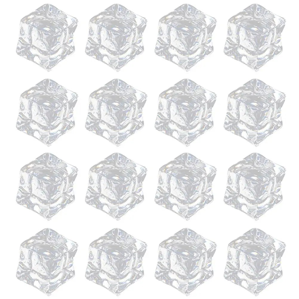 

200pcs Fake Ice Cubes Transparent Acrylic Simulation Decorative Clear Reusable Props Photography Vase Filler Craft DIY Table