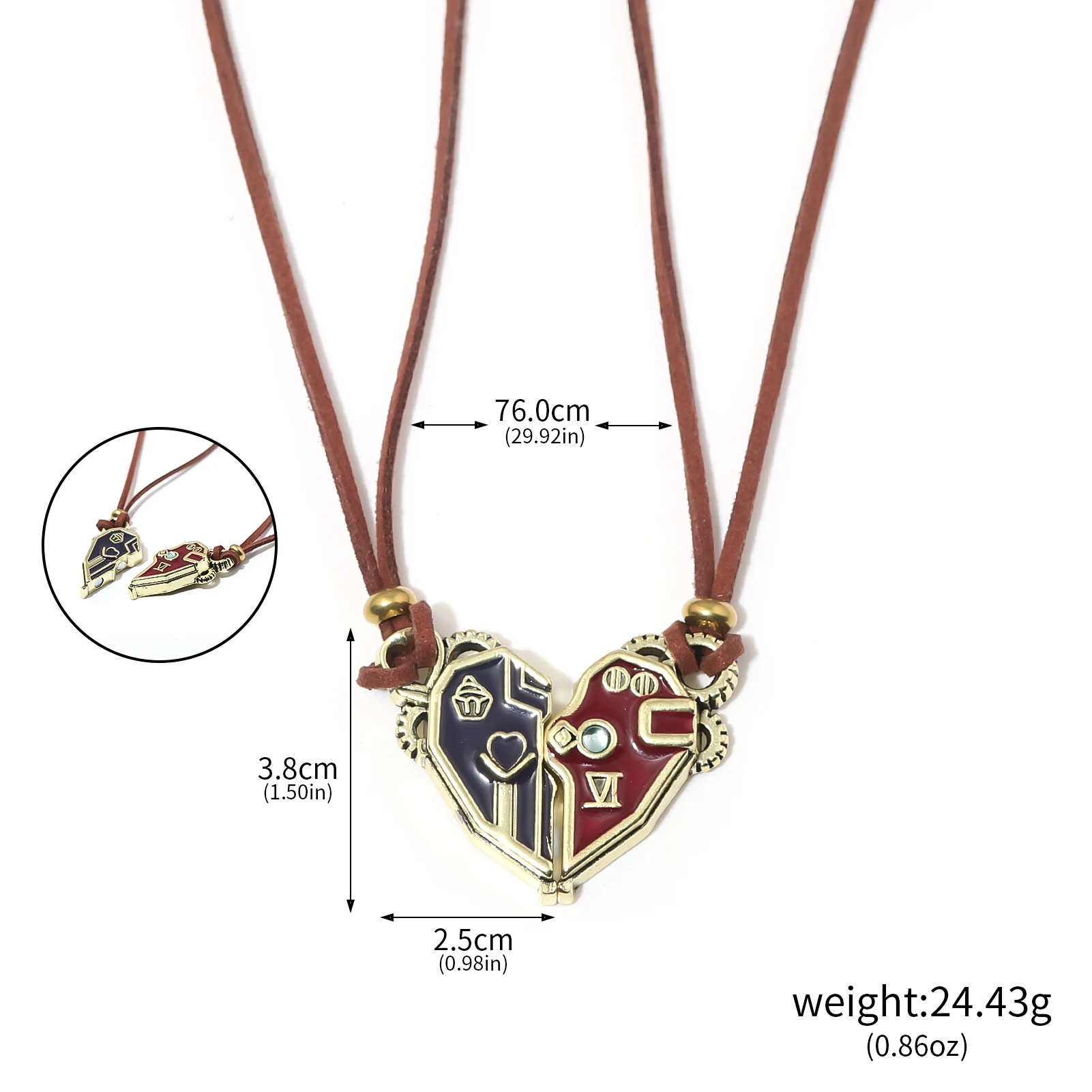 لعبة غامضة Caitlyn Vi قلادة قلادة للرجال والنساء تمويه المغناطيس عشاق سلسلة الخيال على ظهره LoL تأثيري الدعامة الملحقات