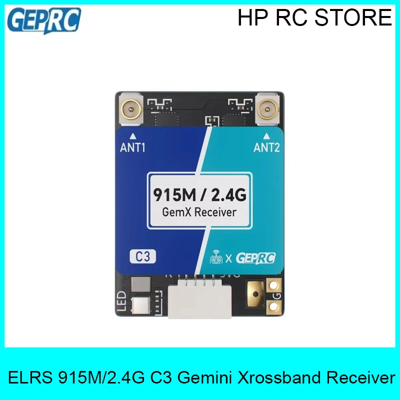 GEPRC ELRS 915M / 2.4G GemX Gemini Receiver 25-1000Hz Refresh Rate Voltage 5V Return Power 100mw Antenna for RC FPV Drone Parts
