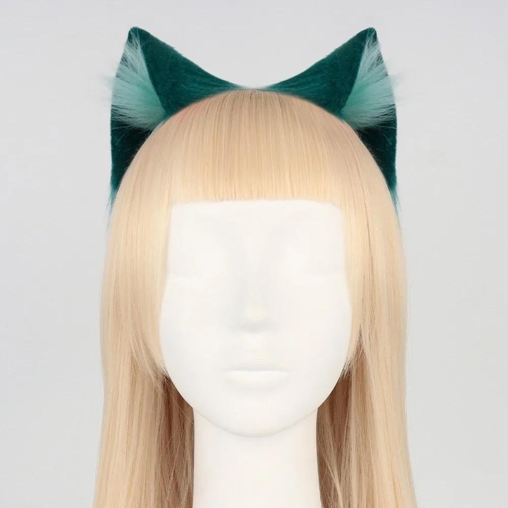 Halloween Hair Accessories Animal Cat Ears Headband Furry Gothic Gothic Headband Realistic Reusable Lolita Ears Headwear Stage