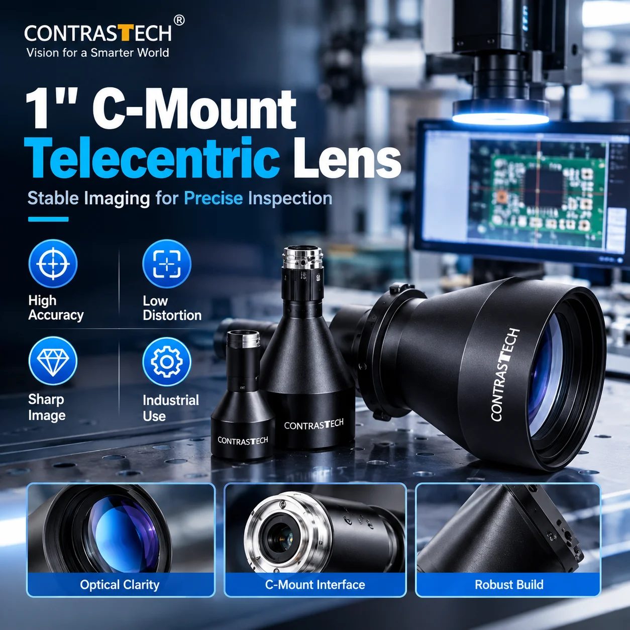 Telecentric Lens FOV 100 Mag. 0.166x 1