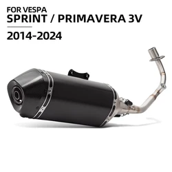 for vespa sprint exhaust muffler primavera 3V 125 150cc Exhaust Full System Modified Front Link Pipe 2014-2024 S-VE125R1-HZBL/1