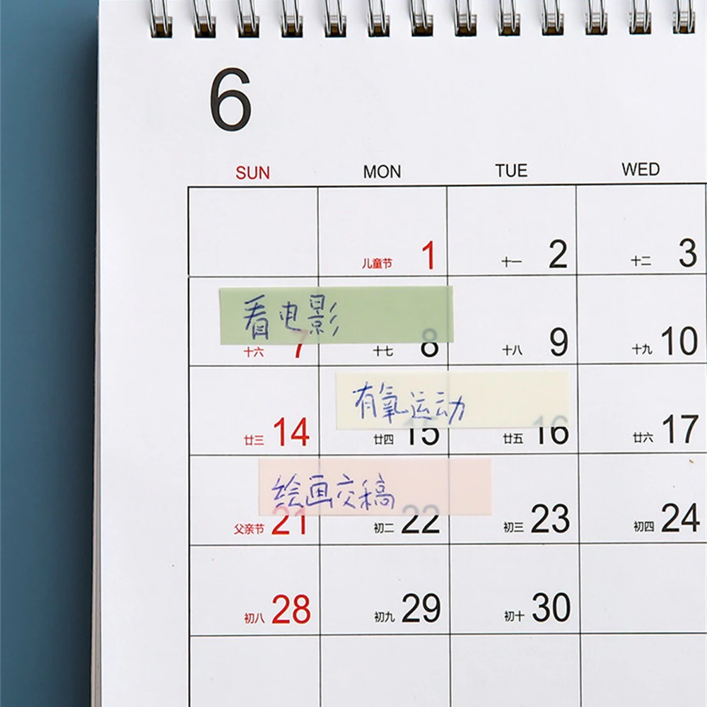 Notes Stickers Repeated Color Classification Pet 44  11mm Office Supplies Index Paste Transparent Waterproof Sheet 6/8 Holes