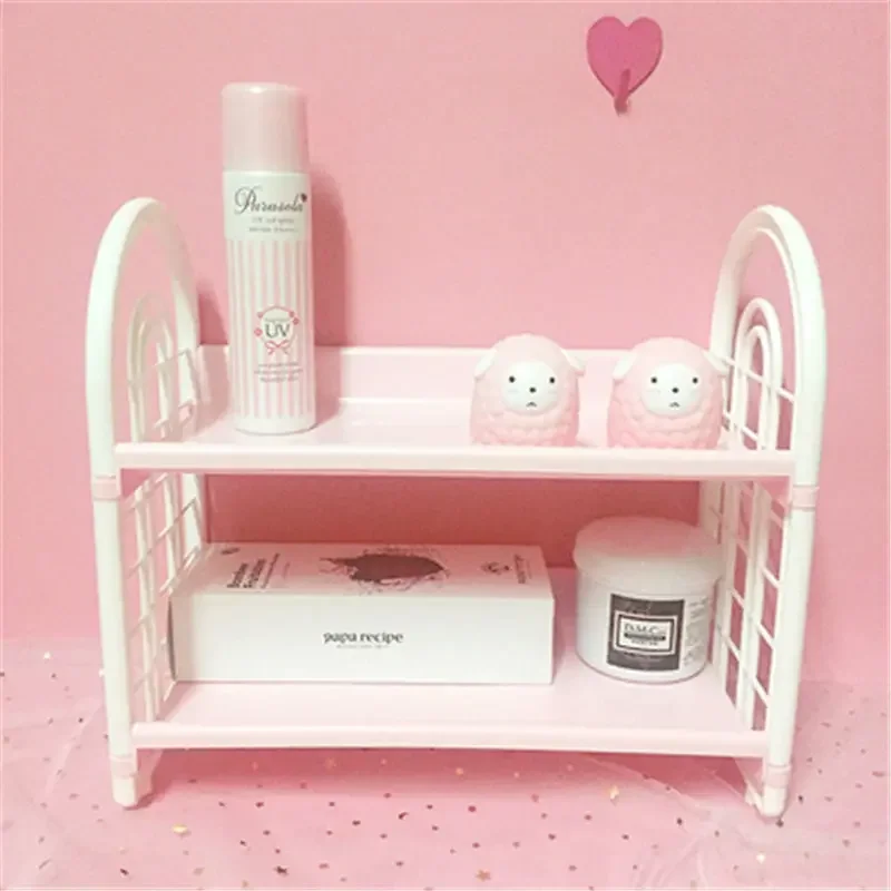 

New Desktop Double-layer Storage Rack Dormitory Storage Artifact Desk Girl Sundries Rack Document Trays Desk Organizer Ins