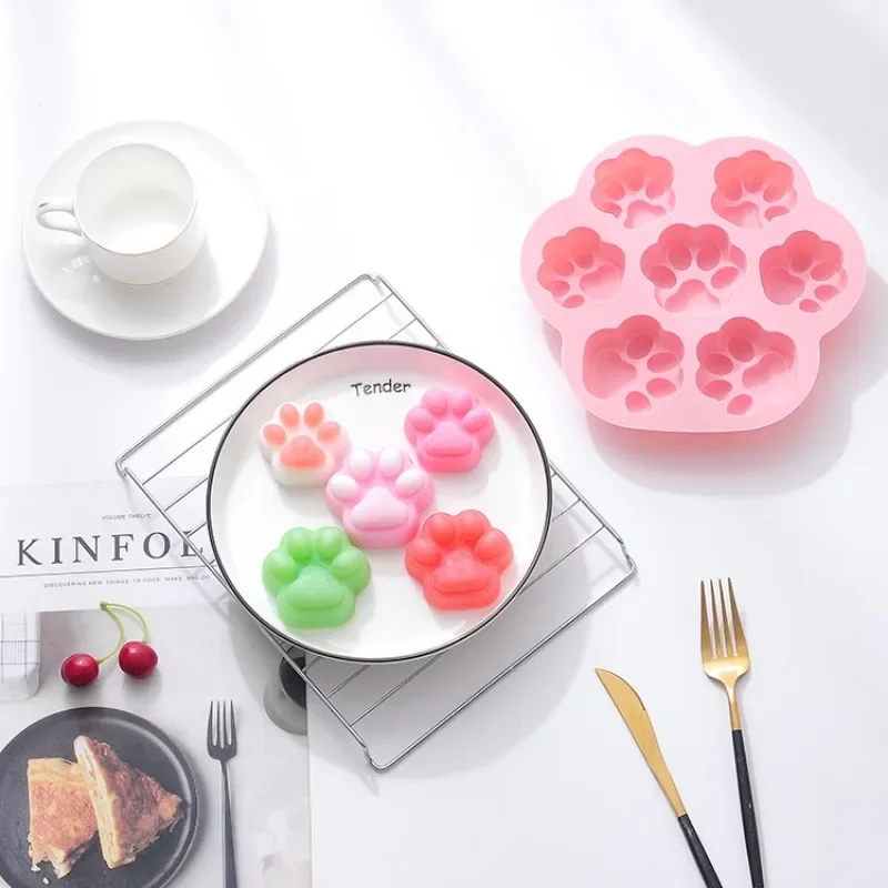 Paw Print Silicone Mold Dog Cat Animal Paw Mould For Candy Fondant Chocolate Jelly Pudding Soap Ice Cube Tray Dog Cat Treats