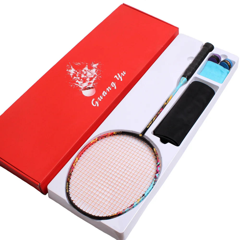 Badminton racket all carbon 5u adult offensive beginner racket female college student professional course training single racket