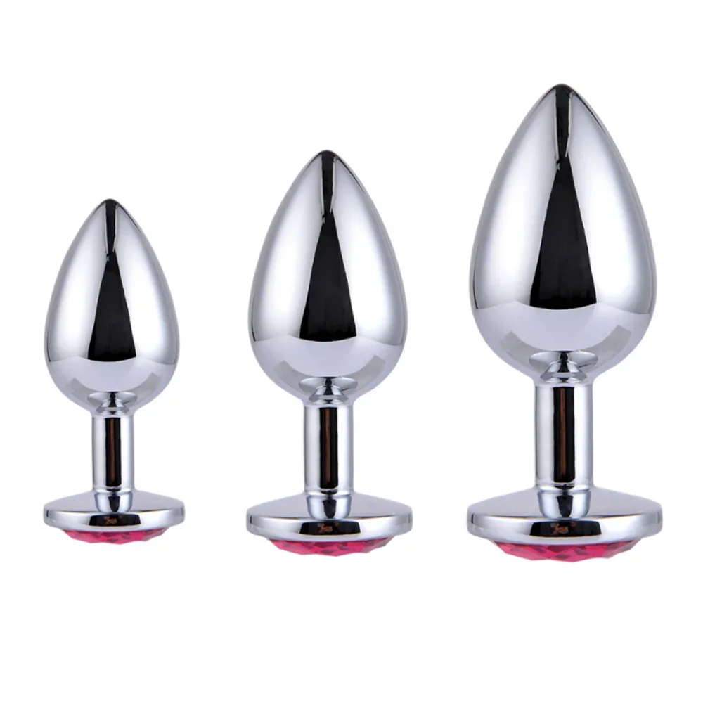 3pcs/Set Metal Anal Plug With Crystal Butt Plug Stimulator Anal Sex Toys Prostate Massager Dildo For Couples Adult Games