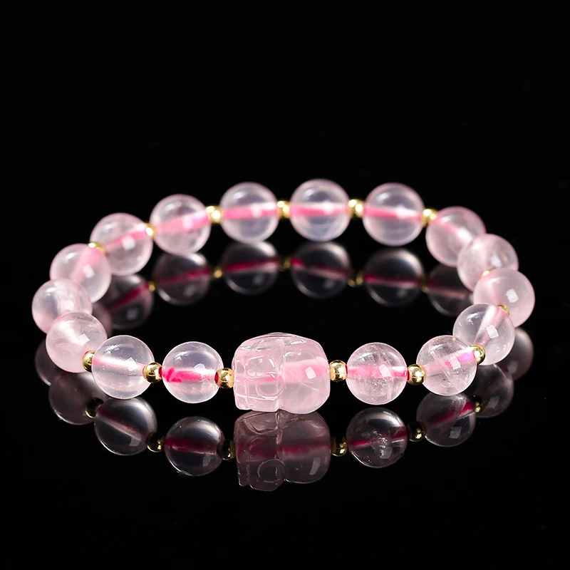 JD Natural Stone Amethyst Gray Moonstone Carved Wealth Pixiu Bead Bracelet Women Luxury Lucky Handmade Stretch Bracelets Female