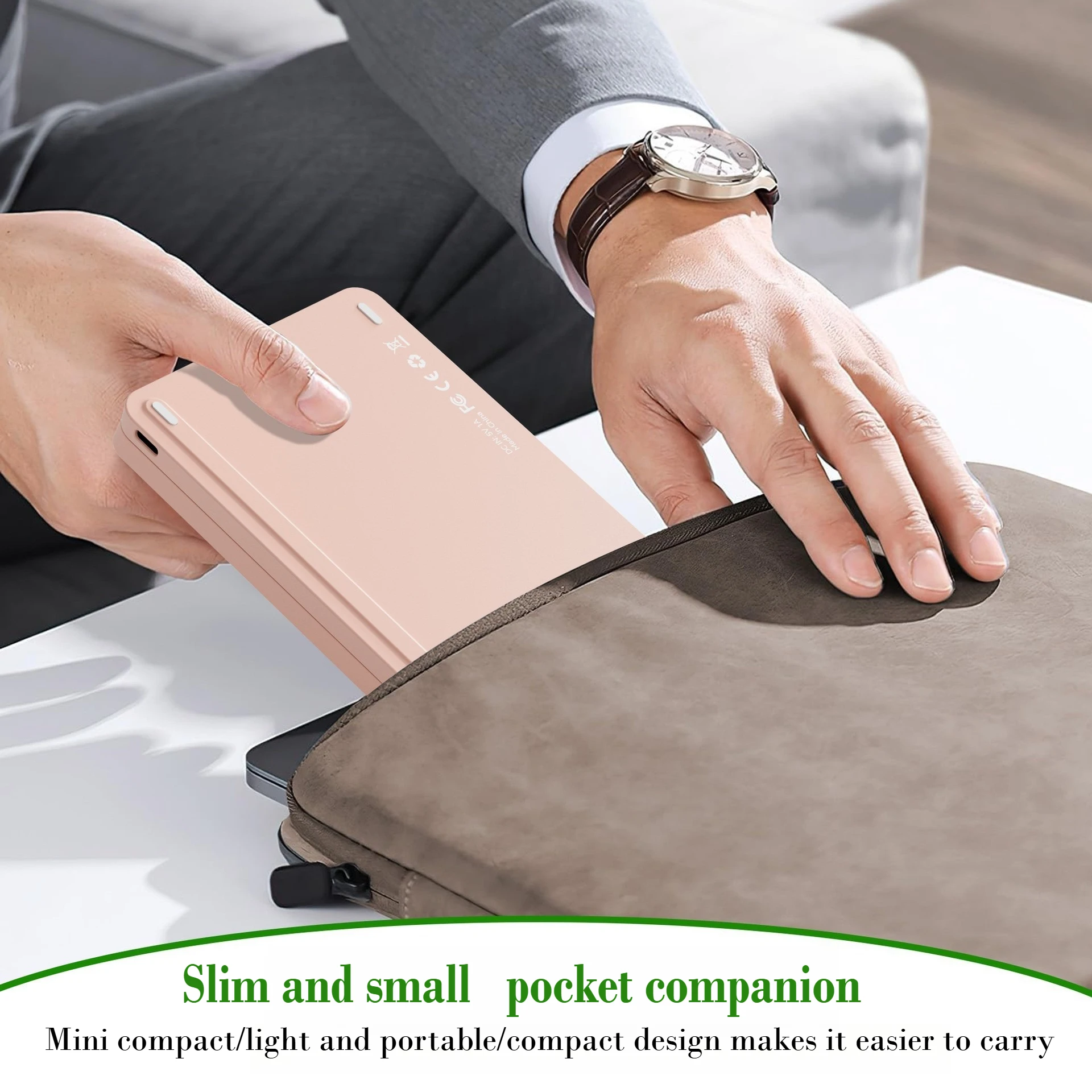 Double Folding Keyboard Mini Wireless Keyboard Foldable Dual Bluetooth Keyboard with Touchpad for Windows Android IOS iPad Phone