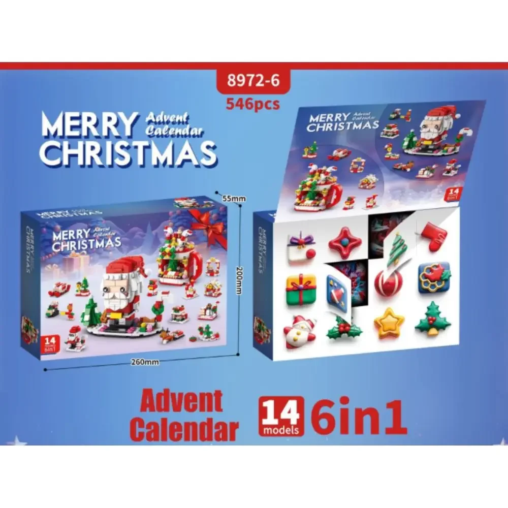 24 anni di natale building block toy blind box set natale calendario dell'avvento mattoni Kit di giocattoli educativi fai da te regalo per bambini adulti