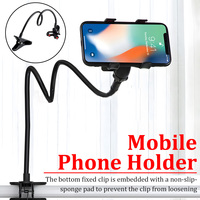 Universal Lazy Bracket Mobile Phone Holder Gooseneck Stand Stents Flexible Bed Desk Table Clip Bracket for Smartphone Holder