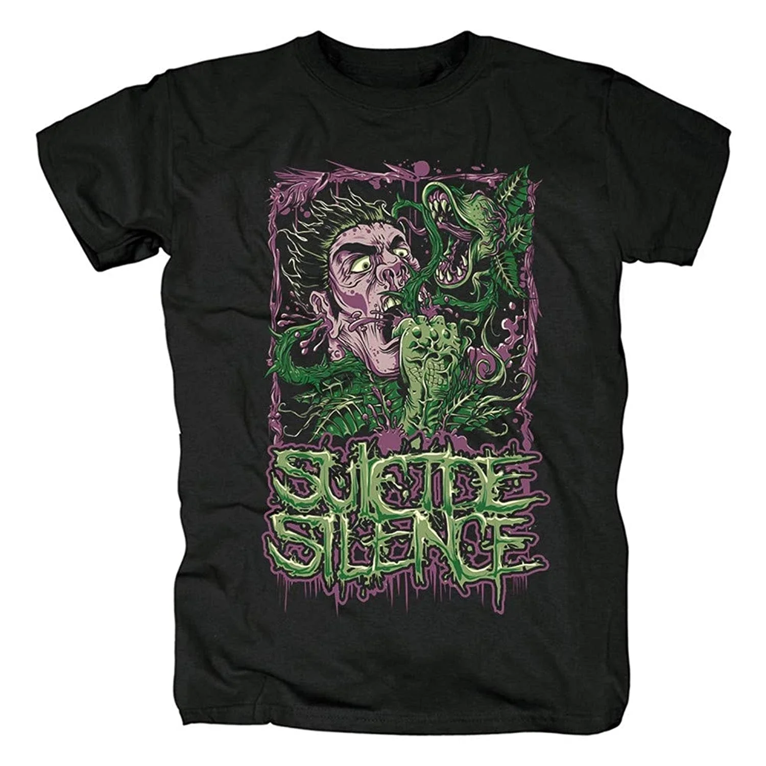 

Men'S Tshirt Short Sleeve Shirt Suicide Silence Rock Tee Women Hiphop Shirts(3)