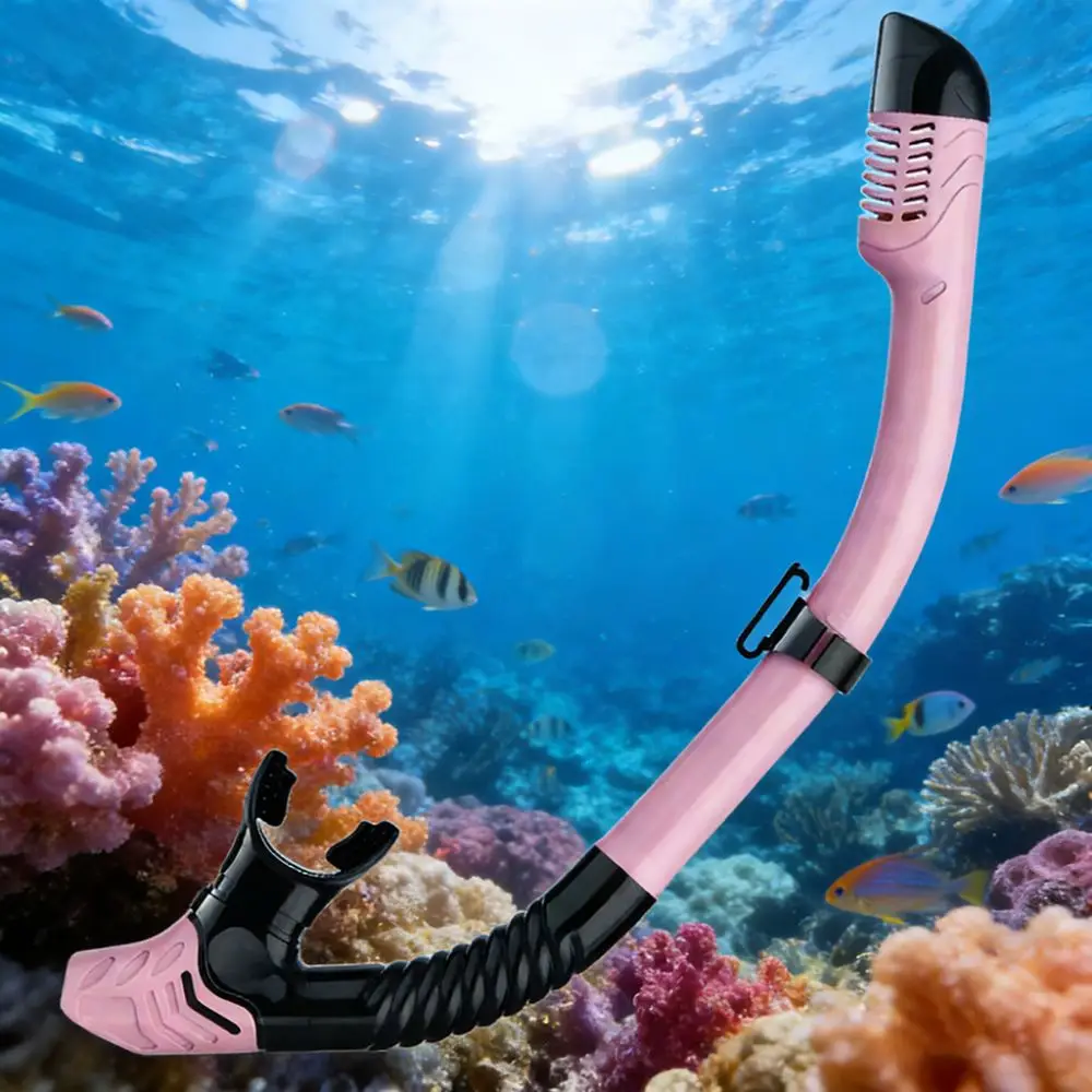 3 Colors Dry Top Snorkel with Full Dry Valve Silicone Mouthpiece Quick Release Clip Easy Breath for Swim Training Underwater