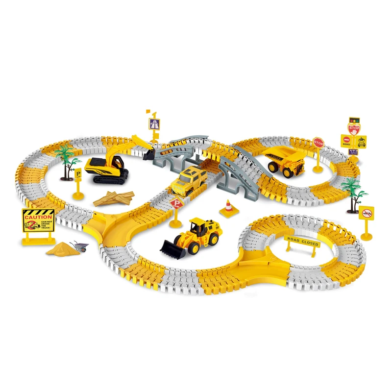 333pcs DIY Race Flexible Railway Racing Play Game Set Track Rail Car Toys Children Bend Electronic Educational for Magic Brain