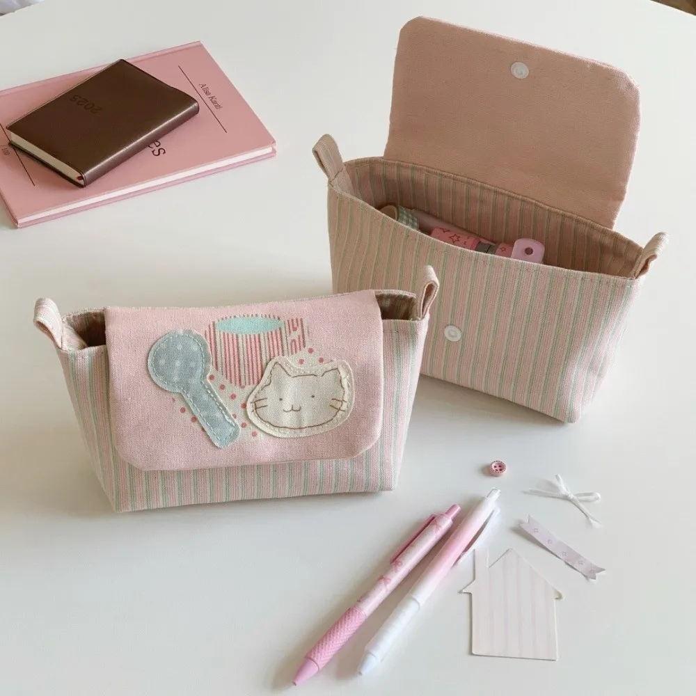 Fashion Large Capacity Cat Pencil Case Cute Pink Stationery Bag Creative Portable Students Pen Bag School Supplies