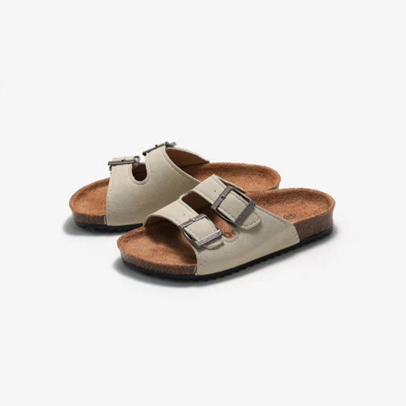 

Лето 202, детские пробковые сандалии с двойным ремешком, модные шлепанцы для пляжа и повседневной одежды, удобная повседневная обувь для мальчиков и девочек