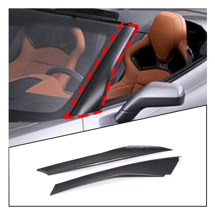

Real Exterior Accessories Windshield Side A-Pillar Panel Cover Decoration for C7 ZR1