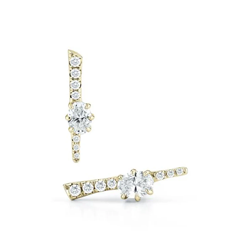 CRMYA Unique gold-plated CZ Stud Earrings For Women Cubic Zirconia Pendientes Boho Luxury Fashion Jewelry