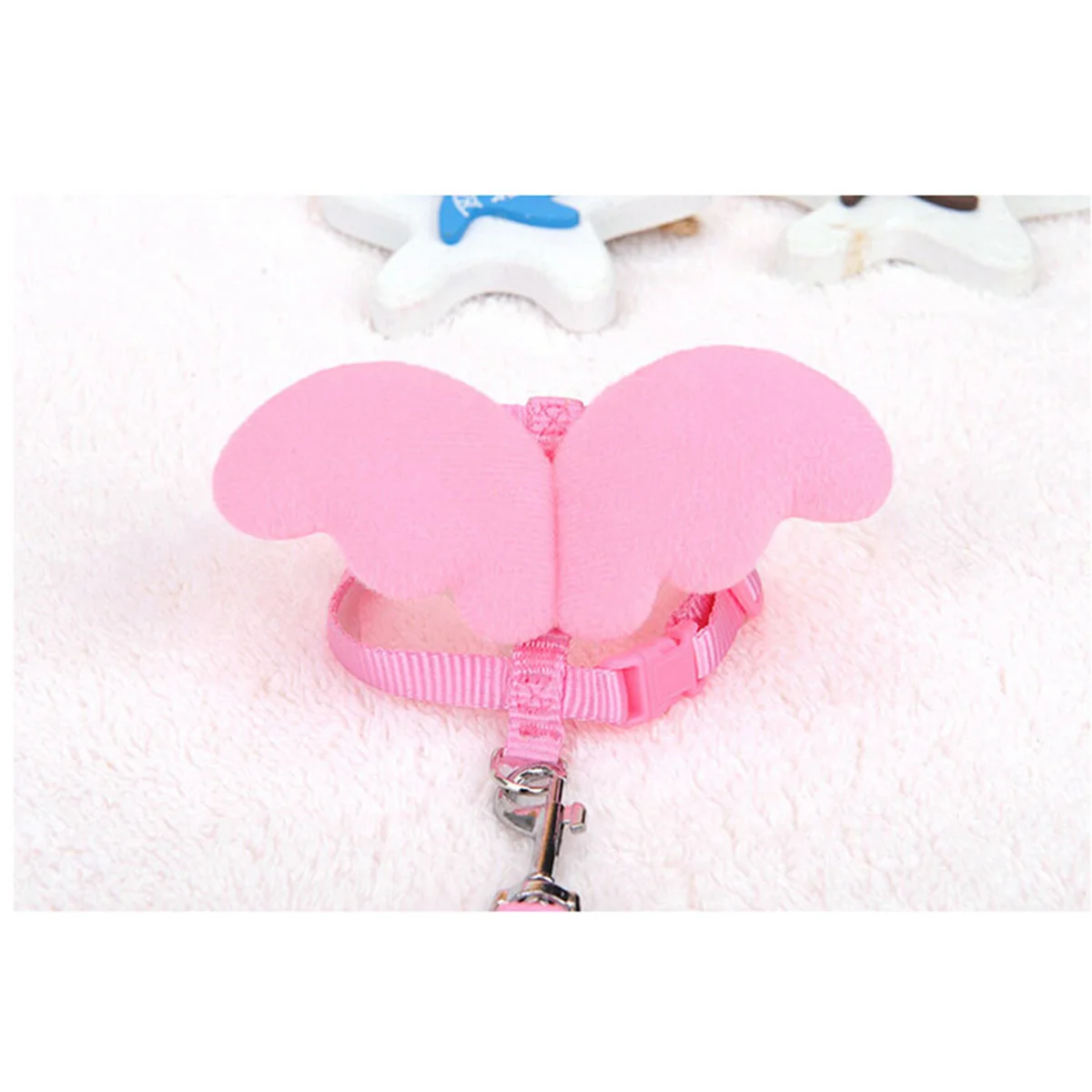 

Pet Harness Adjustable Dog Puppy Cat Angel Wings Pink Size M Easy on Off Chest Strap Party Leash Control