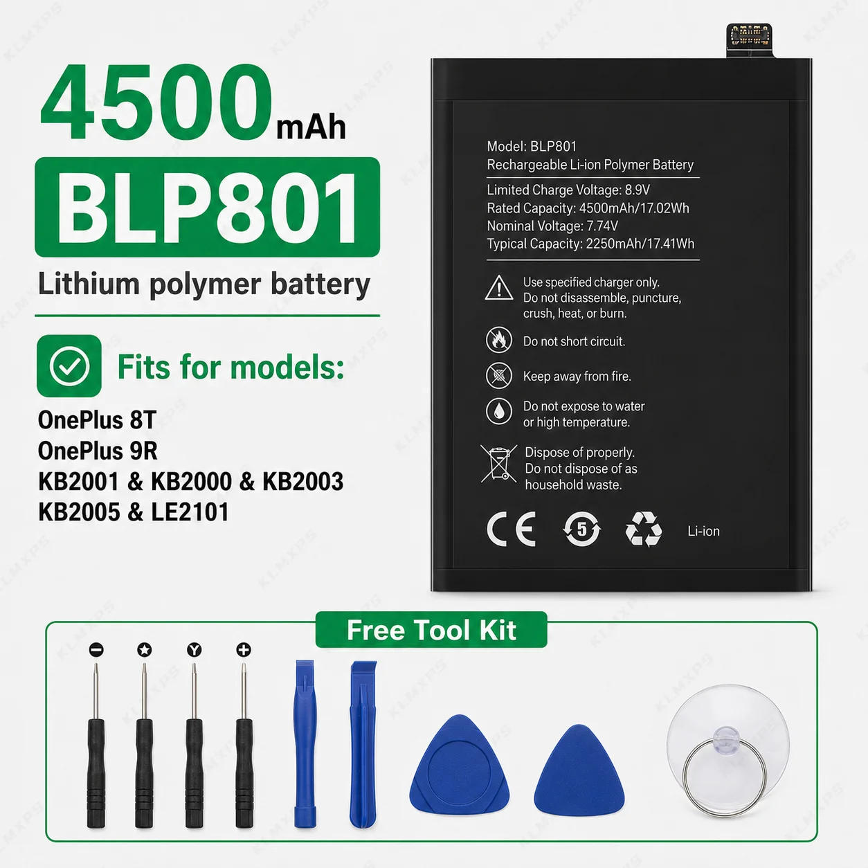 Replacement Phone Battery BLP801 BLP761 BLP759 BLP745 BLP743 BLP699 BLP685 For OnePlus 8T 9R 8 Pro 7T Pro 6T 7 A6010