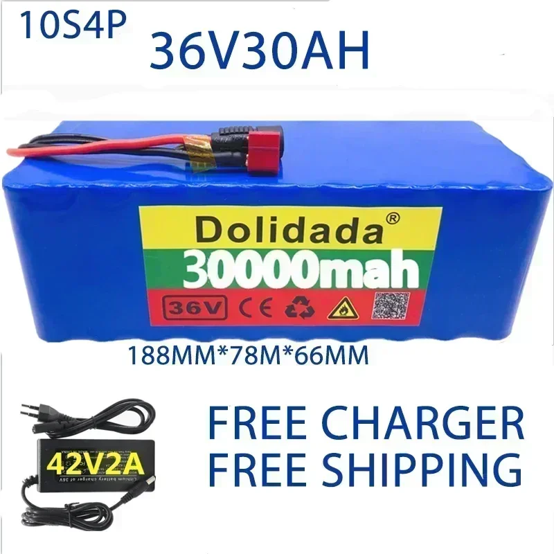 100% brand new 18650 36V10S4P1000000mAh battery pack 1000W high-power battery with BMS+42V2A charge