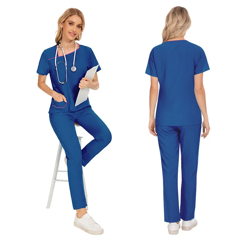 Uniforme Médical Solide, Vêtements de Travail pour Clinique, Hôpital, Salon de miles, Médecin, Chirurgie, Infirmière Imbibée, Ensembles de GIslande, Salopette à Manches Courtes