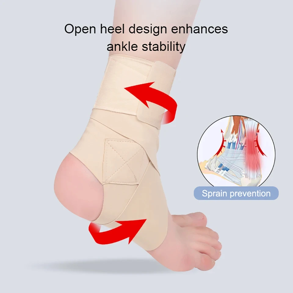 1 Pcs Adjustable Compression Ankle Brace Slim Fit for Ankle Sprain Ligament Strain Injury Recovery Immobilization