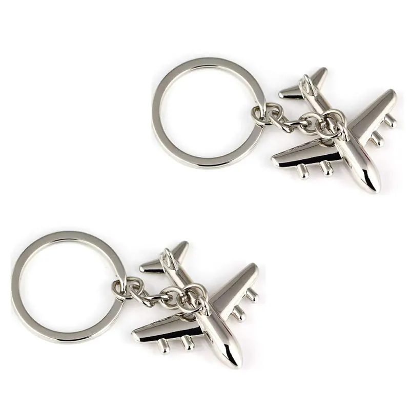 70Pcs Metal Fighter Plane Keychain Charm Key Holder Men's Key Chain Souvenir Thank You Gift School Bag Pendant