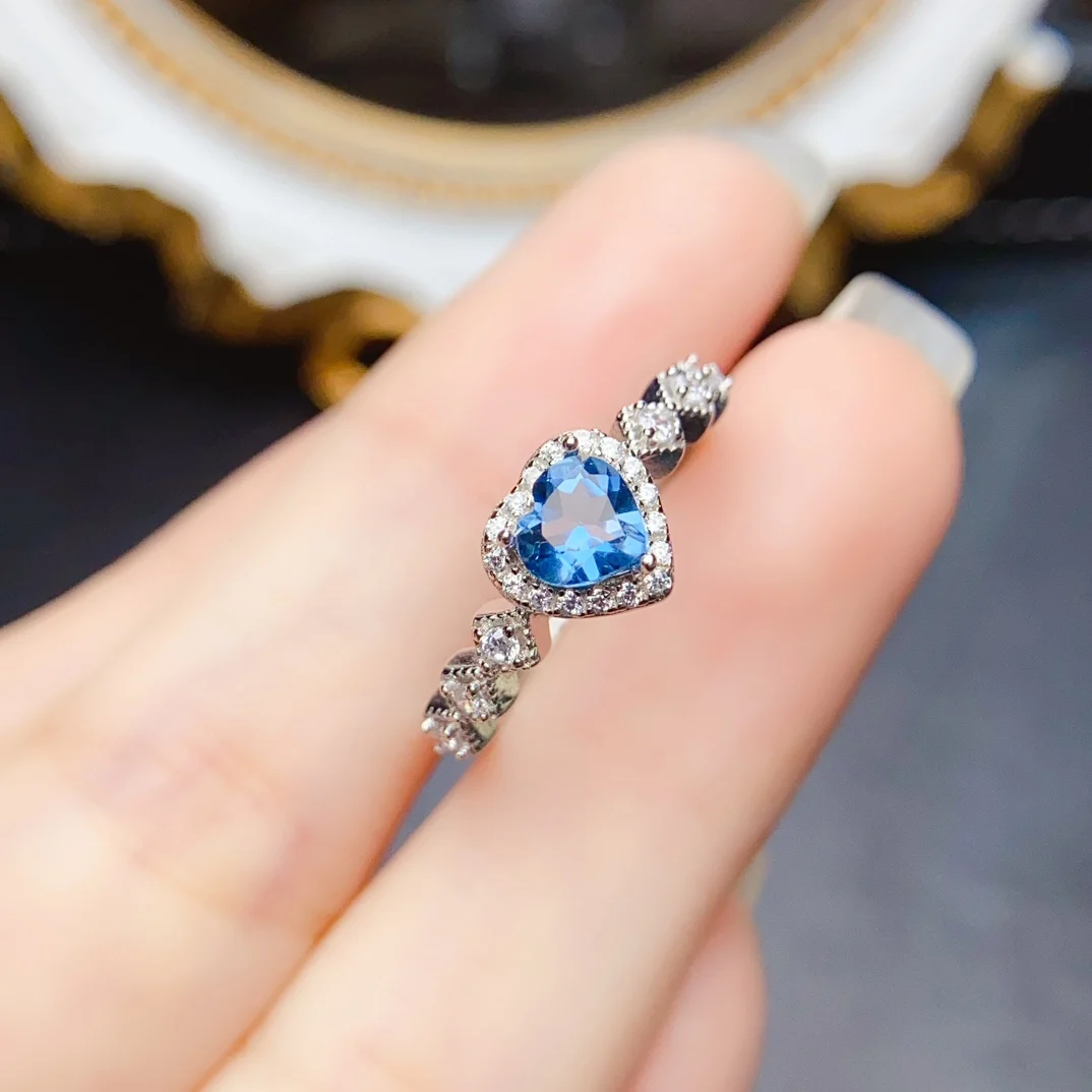 fs-女性用ナチュラルハートシェイプトパーズリング、s925スターリングシルバー、認定付きウェディングジュエリー、ファインアクセサリー、クリスマスg