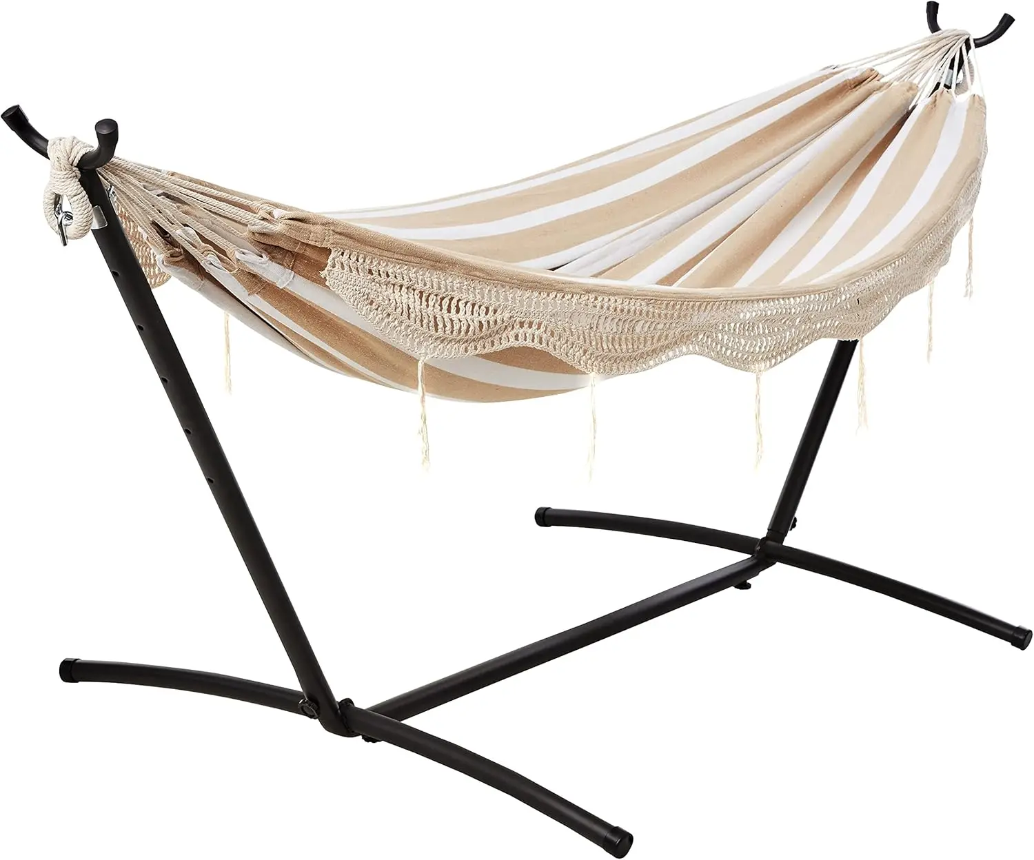 Double Hammock with 9-Foot Space Saving Steel Stand and Carrying Case, 450 lb Capacity