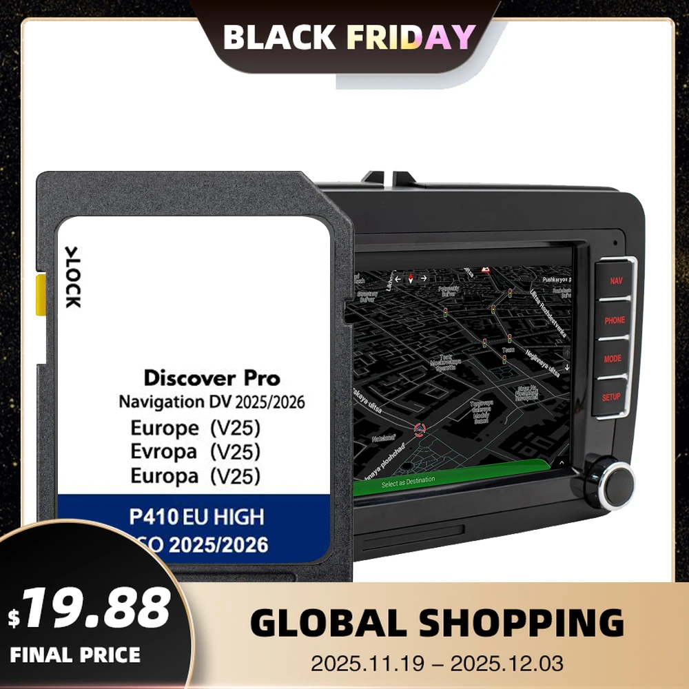 

for Volkswagen Golf Sportvan 5G from 2014 Car Discover Pro DV V25 Navigation SD Memory Card Europe Map