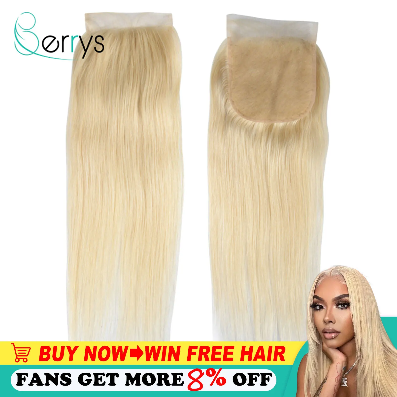 

613 Blonde HD Transparent Lace Frontal Peruvian Straight 13x4 Ear To Ear Lace Frontal With Baby Hair Hand Tied 4x4 Lace Closu