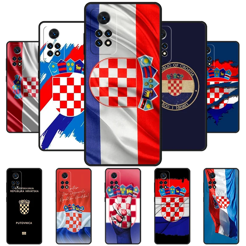 CROATIA FLAG COAT OF ARMS Phone Case For Redmi Note 11 EPro 11S 10 10T 9S Promax 8 Pro Xiaomi Mi 10 11 12X 12S Ultra Cover