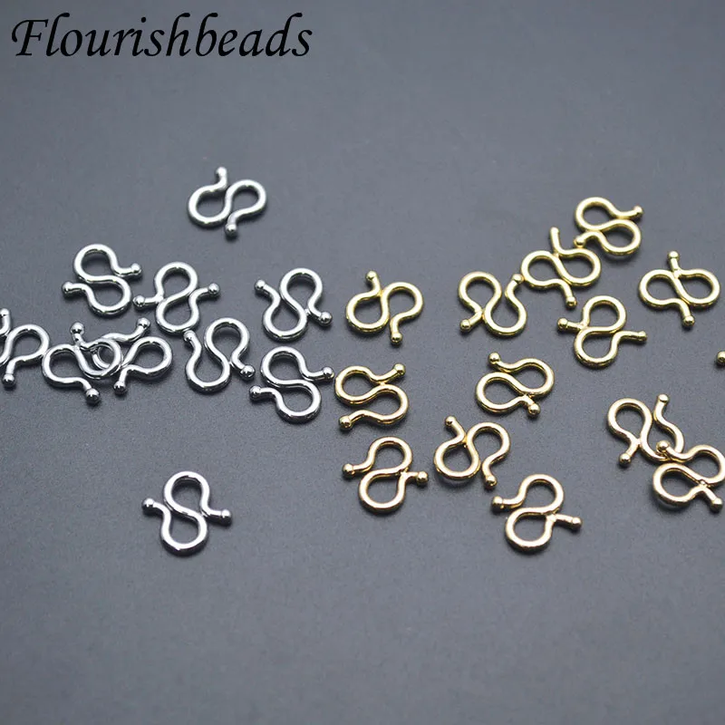 Wholesale 50pcs Metal Copper Gold Plated S Shape Bracelet  Clasps Hooks End Clasps Connector for DIY Jewelry Making