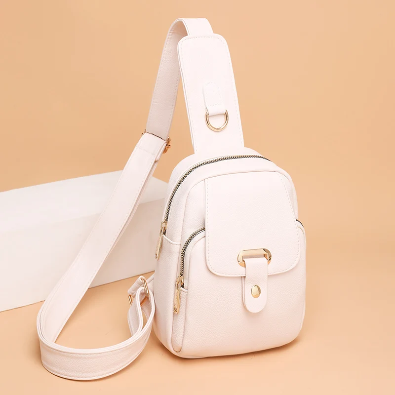 

Women Bag Chest Bags Soft PU Leather New Trend Bags Female Crossbody Bag Shoulder Messenger Bags Multiple Pockets Pack Designer