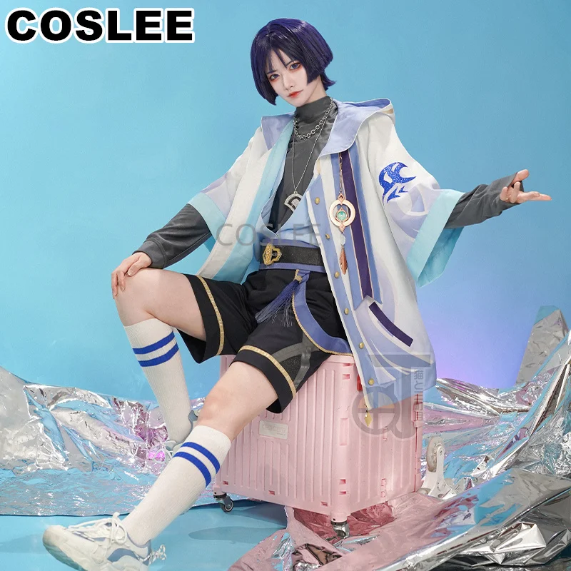 COSLEE Genshin Impact Wanderer Scaramouche Fashion Casual Clothes Daily Wear Cosplay Costume Party Role Play Outfit Men New 2023