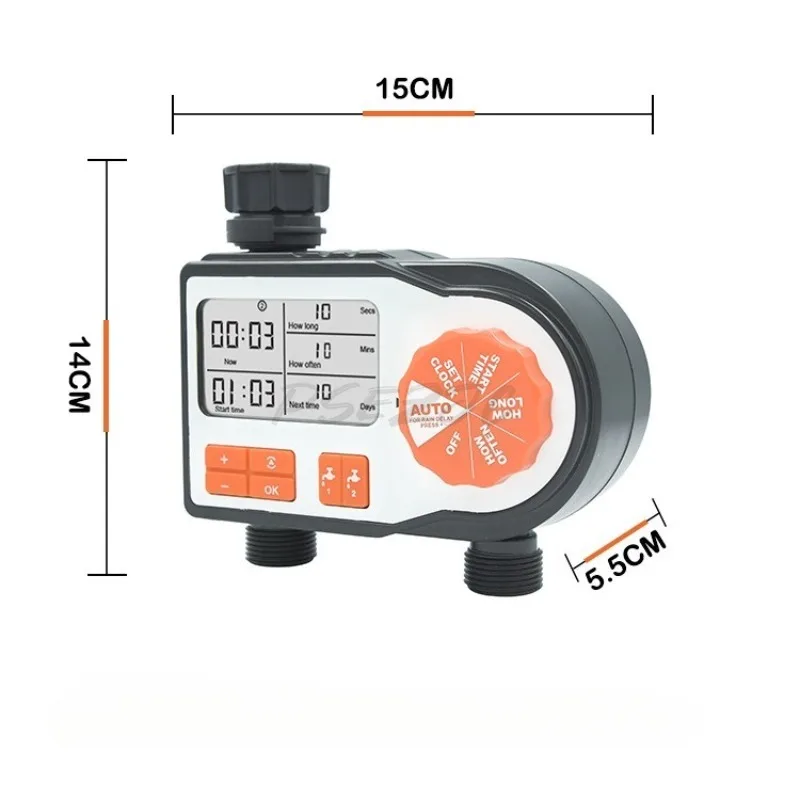 Dual Channel Irrigation Timing Controller Fully Automatic Drip Irrigation System Watering Tool Outdoor Lazy Watering Device
