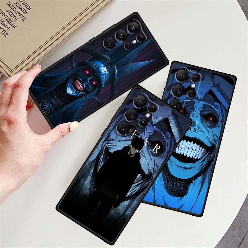 

Solo Leveling Cool Anime Phone Case For Samsung Galaxy S25 S24 S23 S22 S21 S20 S10 Ultra Plus FE 5G Black Soft TPU Cover