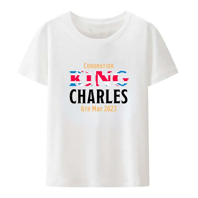 King Charles III T Shirt King Charles Short Sleeve Coronation  6th may 2023 Party Celebration T-Shirt Clothes Gift For Men Women