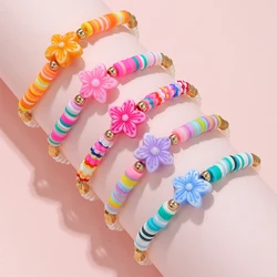 5Pcs/set Handmade Flower Charm White Beads Bracelet for Girls Friendship Party Birthday Jewelry Gift