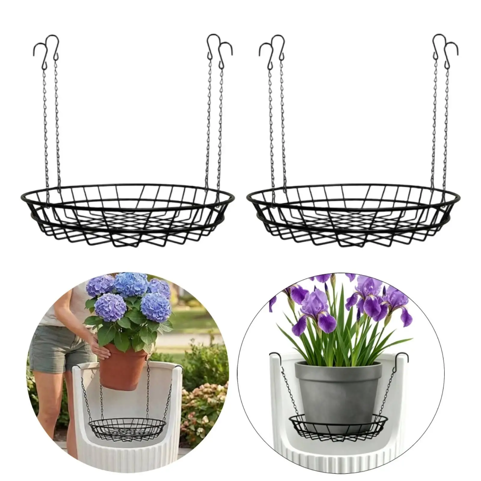 2 Pieces Adjustable Planter Insert Filler Fit 12-18