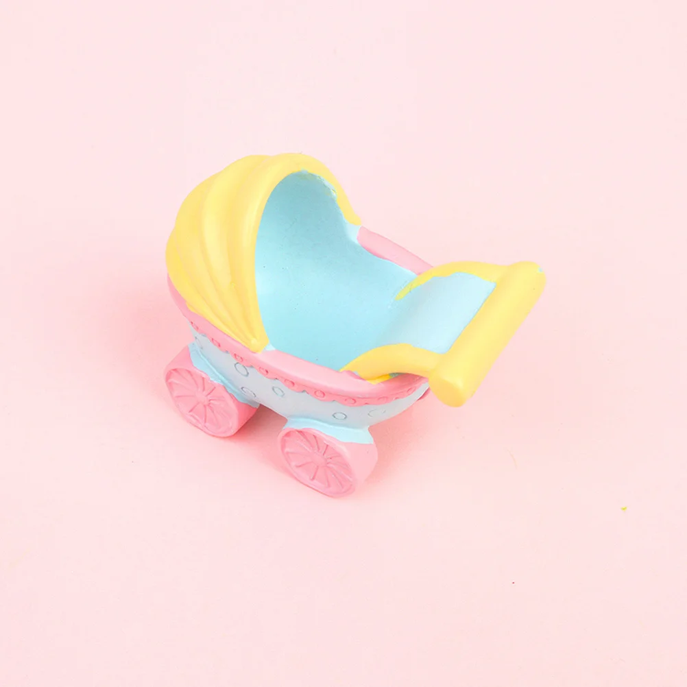 

Stroller Resin Adornment for Birthday Party Cake Topper Car Desk Decor Creative Kids Room Office Tabletop Decoration