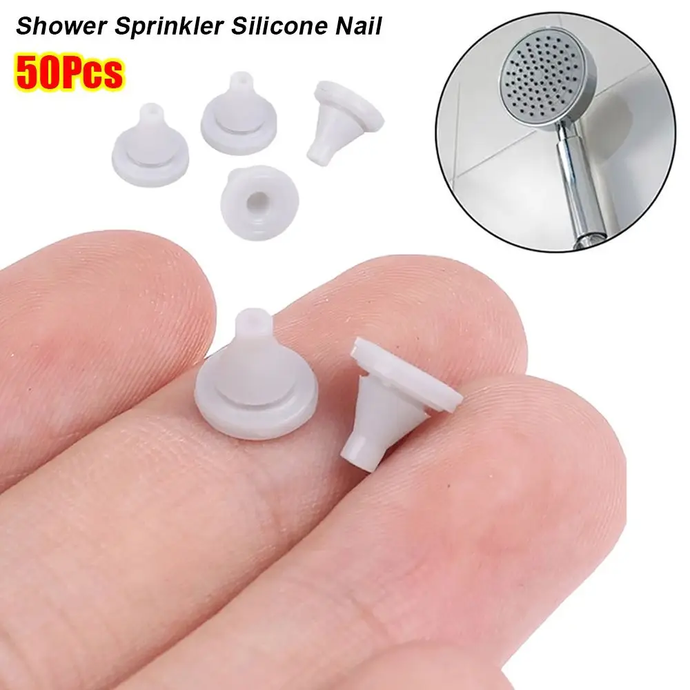 50Pcs Silicone Shower Head Spout Parts Round Tip Top Spray Parts Silicone Nail Rubber Sprinkler Nozzle Nipple