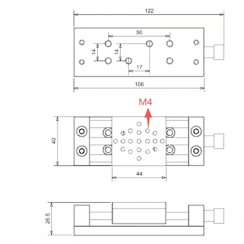 Precision Manual X-Axis Linear Translation Stage with Lead Screw Sliding Table 35mm Travel Aluminum Alloy Platform for Lab Use
