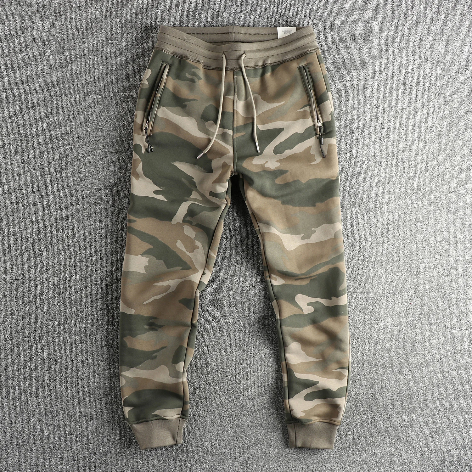 

Winter American Trend Of Hard Camouflage Heavy Plus Fleece Thick Men's Sweatpants Loose Feet Casual Sports Pants